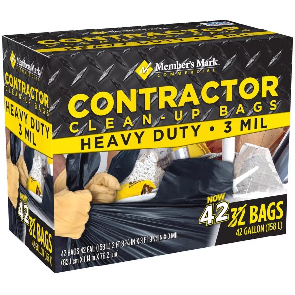 Member s Mark Commercial Contractor Clean-Up Trash Bags 42 gal., 42 ct. Online Sale - Image 2