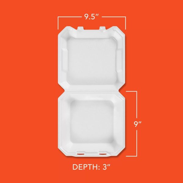 Hefty Supreme Foam Hinged Lid Container, 1-Compartment, 125 ct. For Discount - Image 5