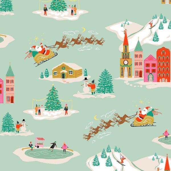 PREORDER - Holly Jolly - Holiday Toile - Faye Guanipa - STELLA-DFG3188 GLACIER - Half Yard on Sale