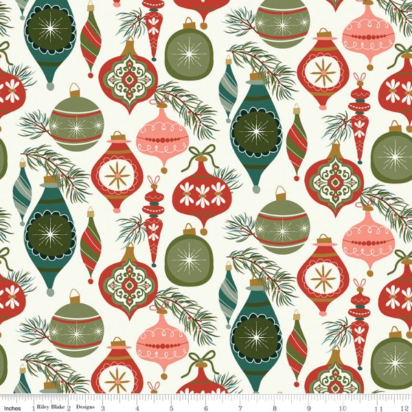Christmas is in Town - Ornaments in Cream - Sandy Gervais - C14741-CREAM - Half Yard Fashion