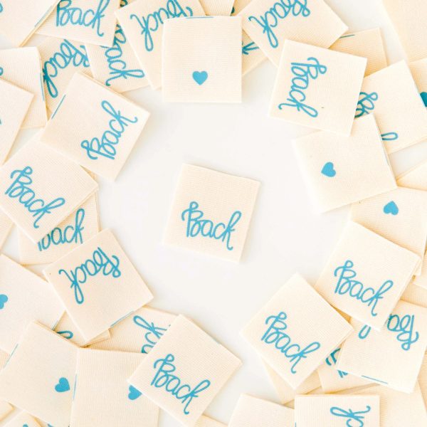 Sarah Hearts - Back Organic Cotton - Sewing Woven Clothing Label Tags - LP162 Cheap