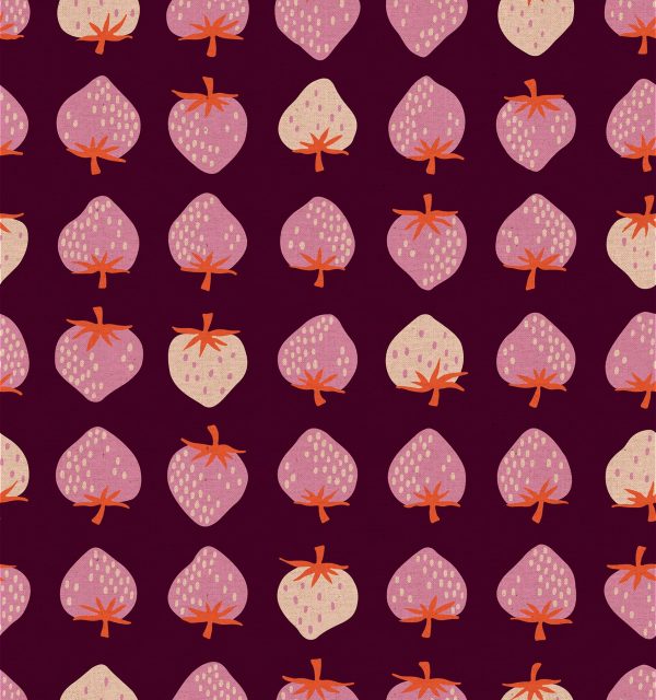 PREORDER - Strawberry - Strawberry Canvas in Deep Plum - Kimberly Kight - RS3087 17L - Half Yard Online