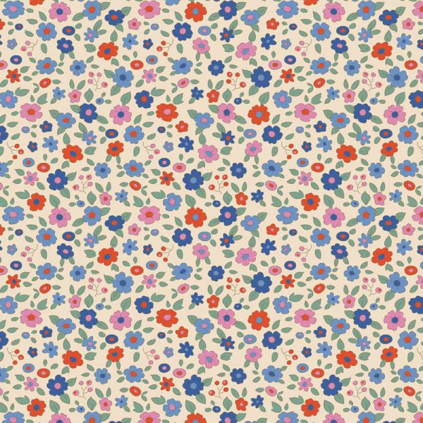 Creating Memories - Summer - Evie in Blue - Tilda Fabrics - TIL130133 - Half Yard For Sale