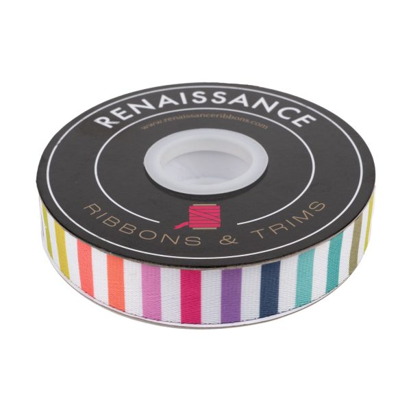Renaissance Ribbons - Disco Stripe Webbing - 1  Width - Tula Pink Tabby Road Deja Vu - One Yard Hot on Sale - Image 3