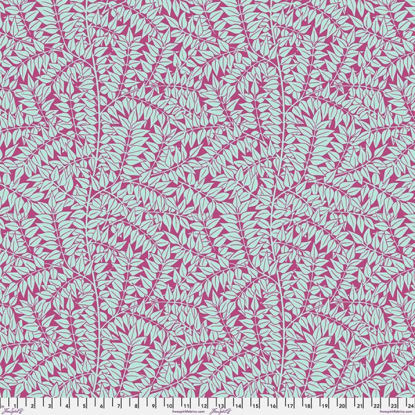 Kaffe x Morris & Co. - Branches in Magenta - Kaffe Fassett and William Morris - PWKW009.MAGENTA - Half Yard Discount
