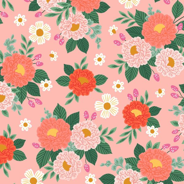 Garden & Globe - Full Bloom in Rose - Erin McManness for Cotton + Steel - EM200-RO2 - Half Yard Discount